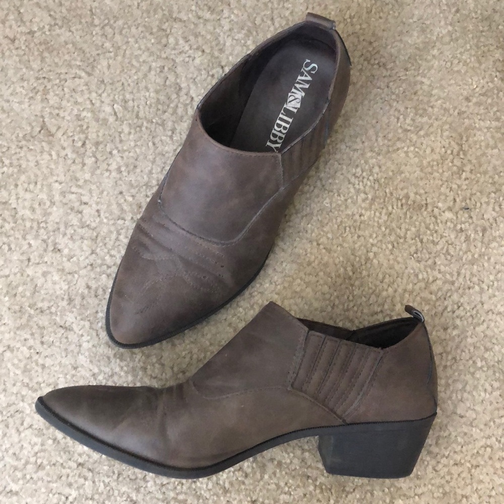 Brown cowboy inspired booties